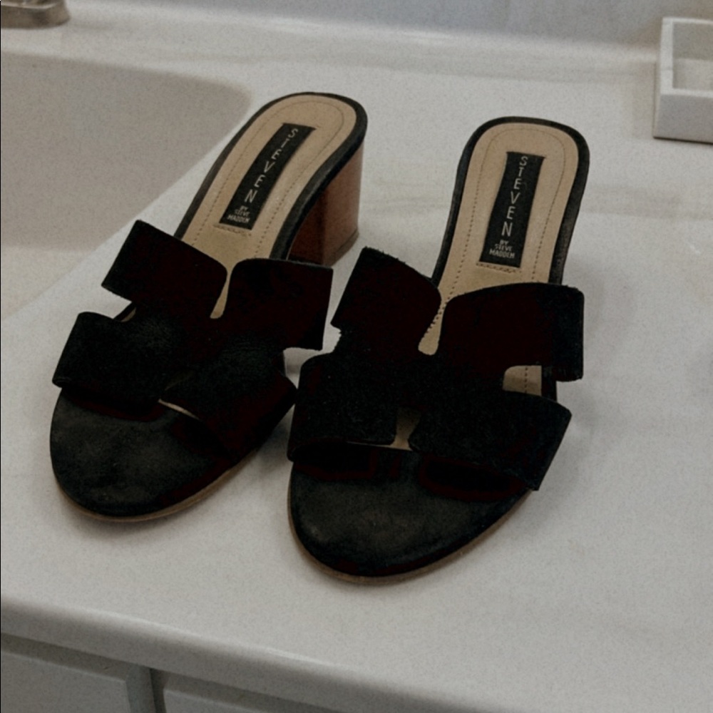 Black Steven Sandal Heels